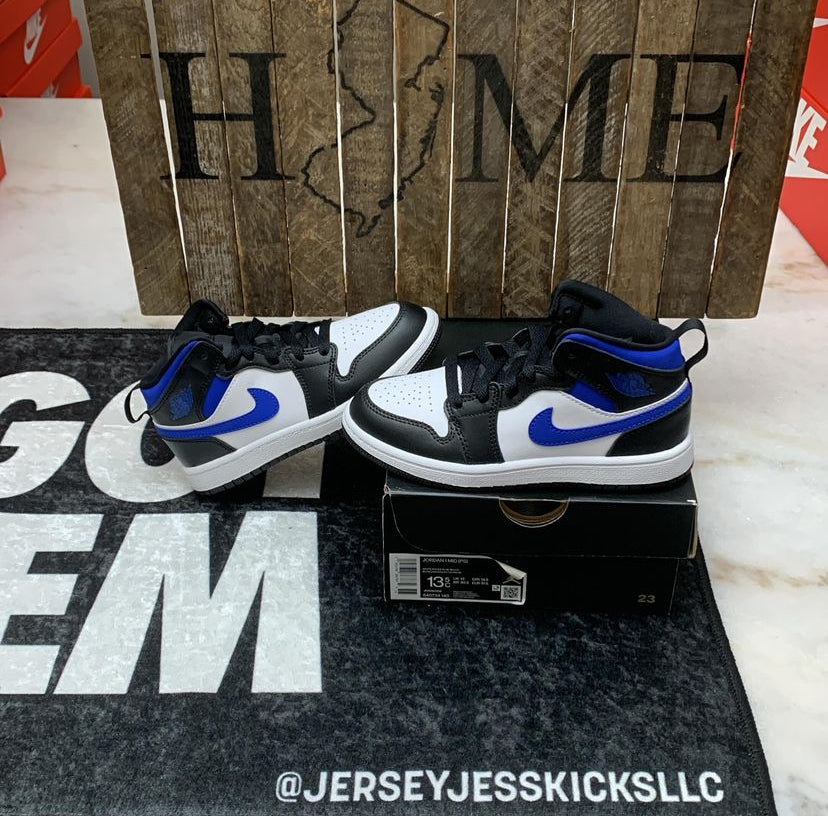 Air Jordan 1 Mid Racer Blue Preschool size 13.5